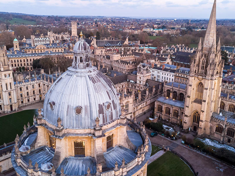Aerial view of Radcliff Camera and St Mary the Virgin