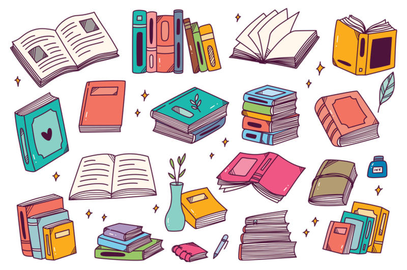 Colourful animation of books Colourful animation of books