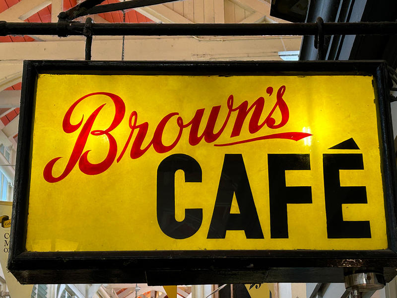 Brown's Cafe shingle Brown's Cafe shingle
