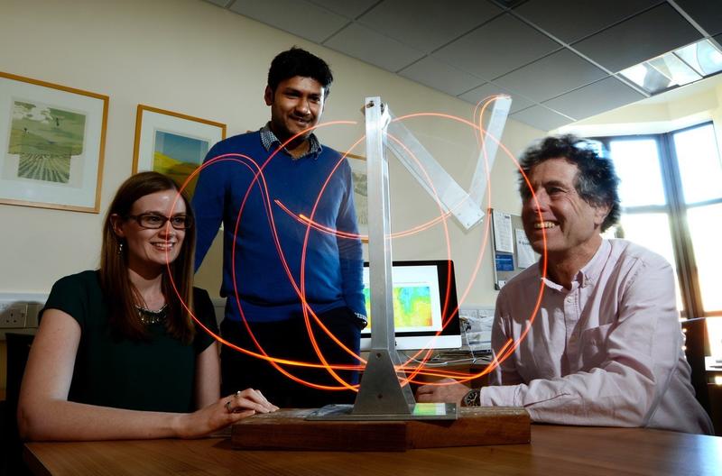 Professor Tim Palmer with two colleagues and an oscillator Professor Tim Palmer with two colleagues and an oscillator