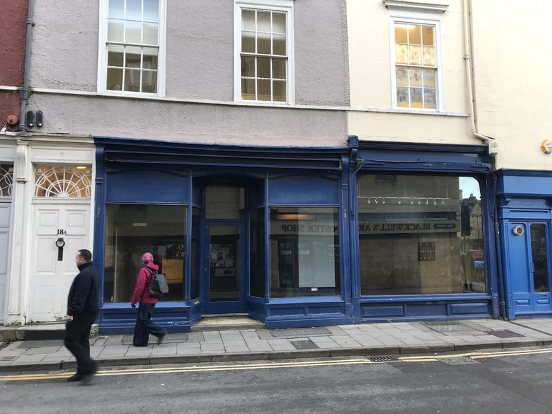 Elmer sports empty - Credit: University of Oxford/Richard Lofthouse The exterior of an empty shop, the former site of Elmer Cotton Sports