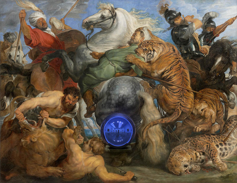 Gazing Ball (Rubens Tiger Hunt) 2015 c Jeff Koons - Credit: Ashmolean, for publicity purposes only Gazing Ball (Rubens Tiger Hunt) by Jeff Koons