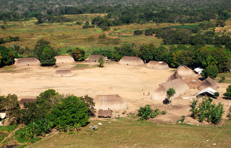 Kamayura village Brazil 2008 - Credit: Shutterstock An aerial view of a village in a large clearing within a rain forest