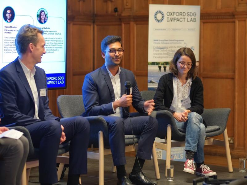 From Left: Dr Markus Grüneisl Oxford University graduate students Varun Shanker, and Laura Ballerini