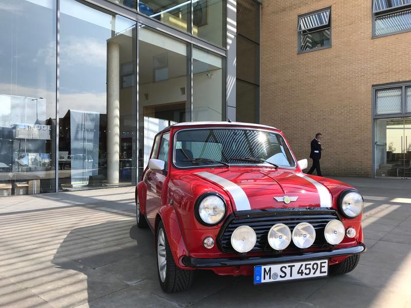 Mini ev bmw A classic MINI converted into an electric car on displayed at Oxford's first EV Summit in 2018
