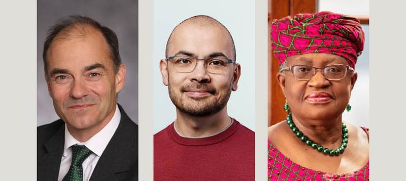 Warren East, Sir Demis Hassabis and Dr Ngozi Okonjo-Iweala Warren East, Sir Demis Hassabis and Dr Ngozi Okonjo-Iweala