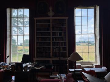 Looking out of Petworth House towards tall grass Looking out of Petworth House towards tall grass