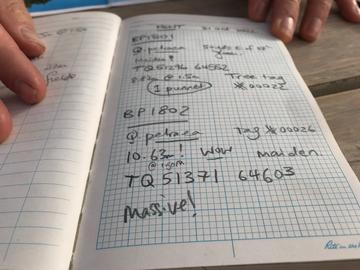 Benedict Pollard's notebook, detailing oak trees identified and collected