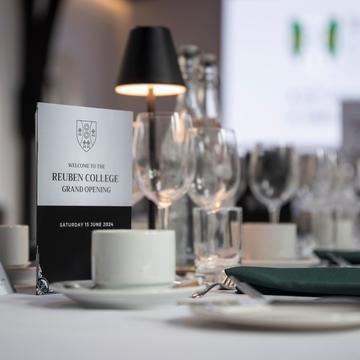 Placeholder at the Reuben College opening dinner, June 15, 2024